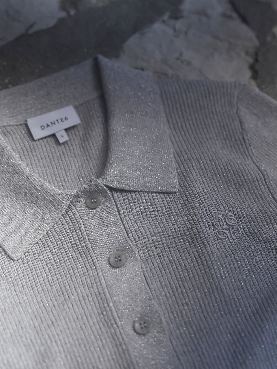 Dante6 Fayza metallic knitted Polo - HEY LOU STUDIO