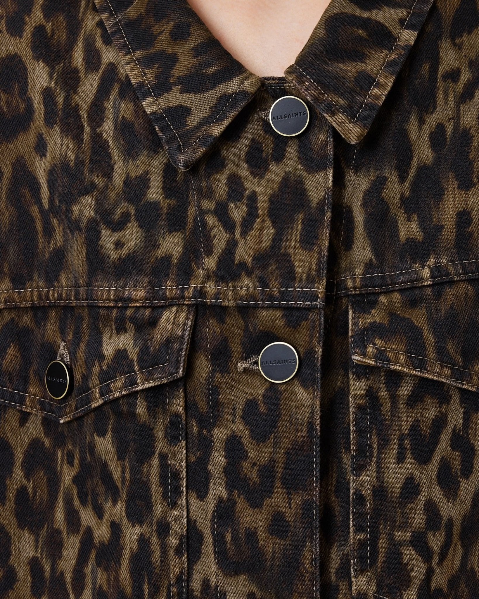Willow Leopard Denim Jacket - HEY LOU STUDIO