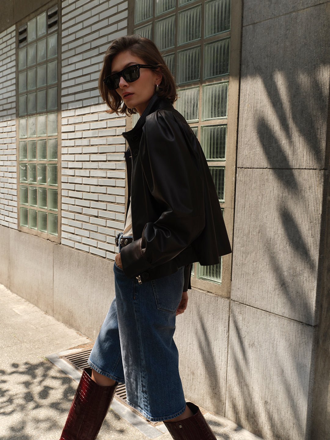 Dante6 Kyrilo cropped leather Jacket - HEY LOU STUDIO