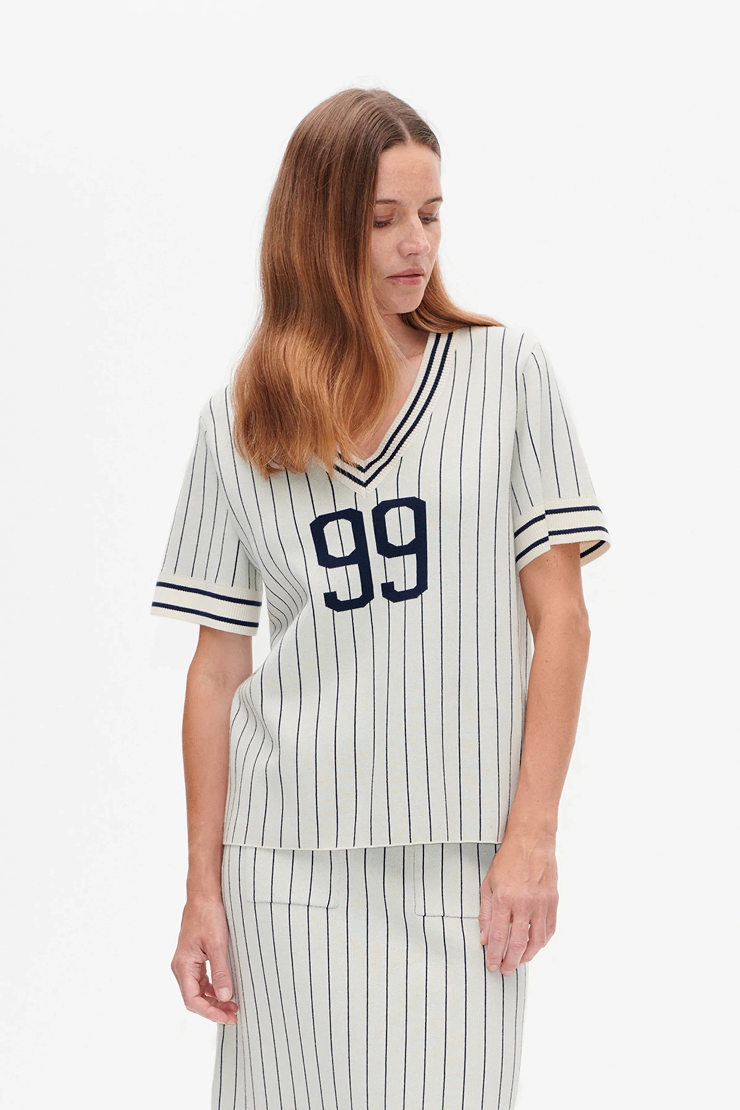 CANNIE Creme Navy stripe - HEY LOU STUDIO