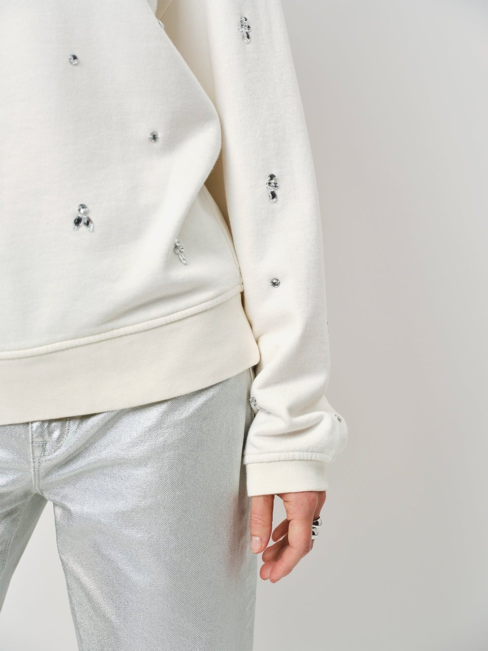 D6 Axelle straight jeans silver - HEY LOU STUDIO