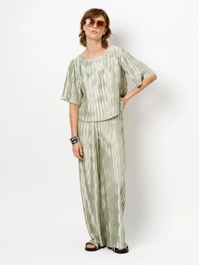 Lelia plisse top - HEY LOU STUDIO