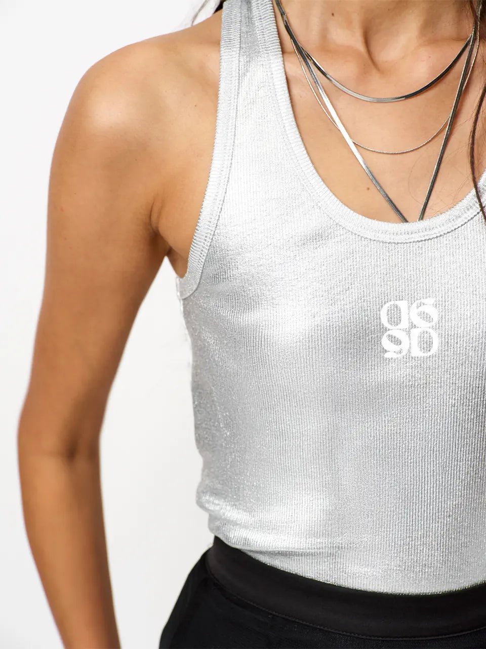 Zora metallic Logo tanktop - HEY LOU STUDIO