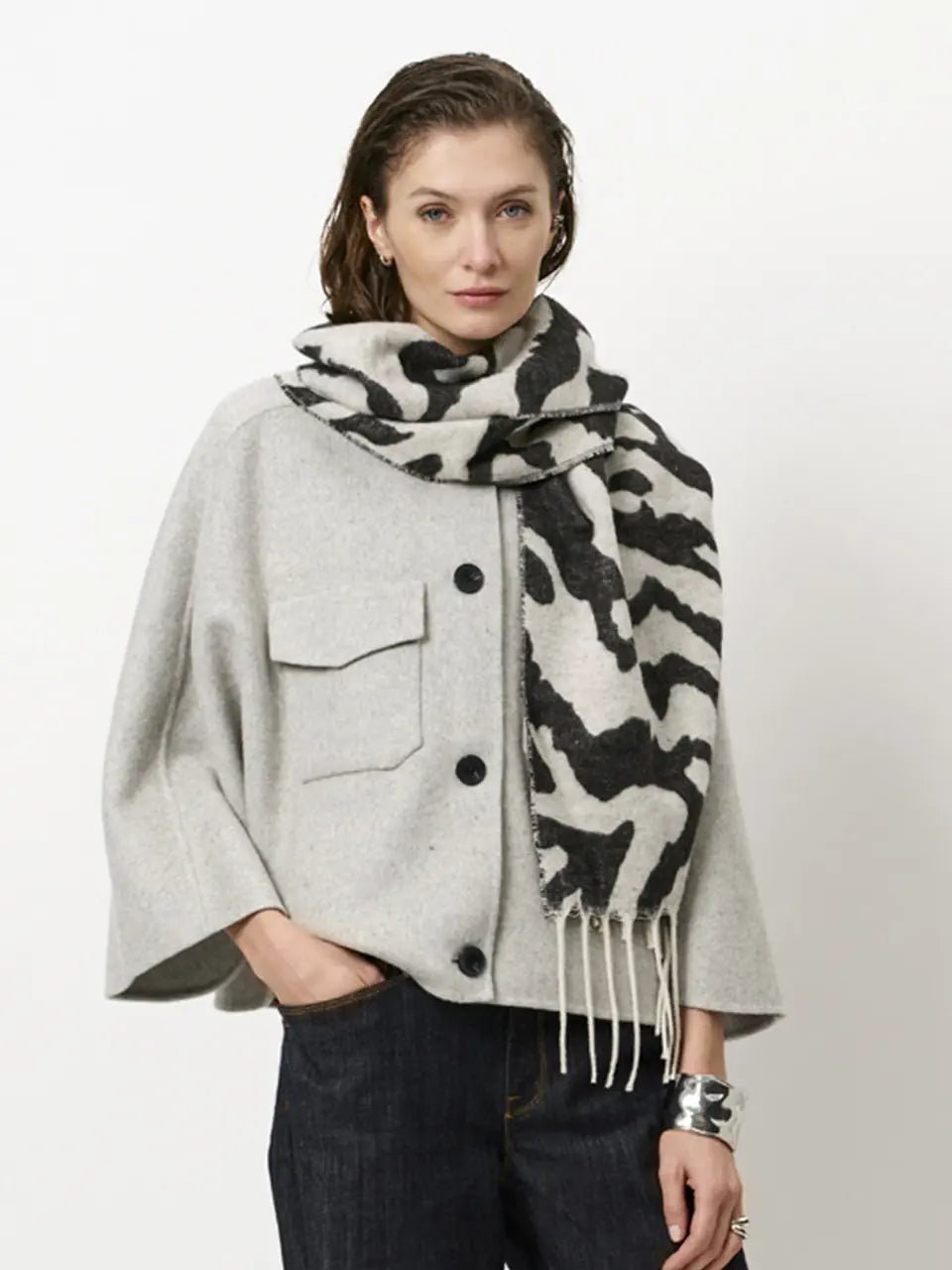 Dante6 - Blinx double face wool cape jacket - HEY LOU STUDIO