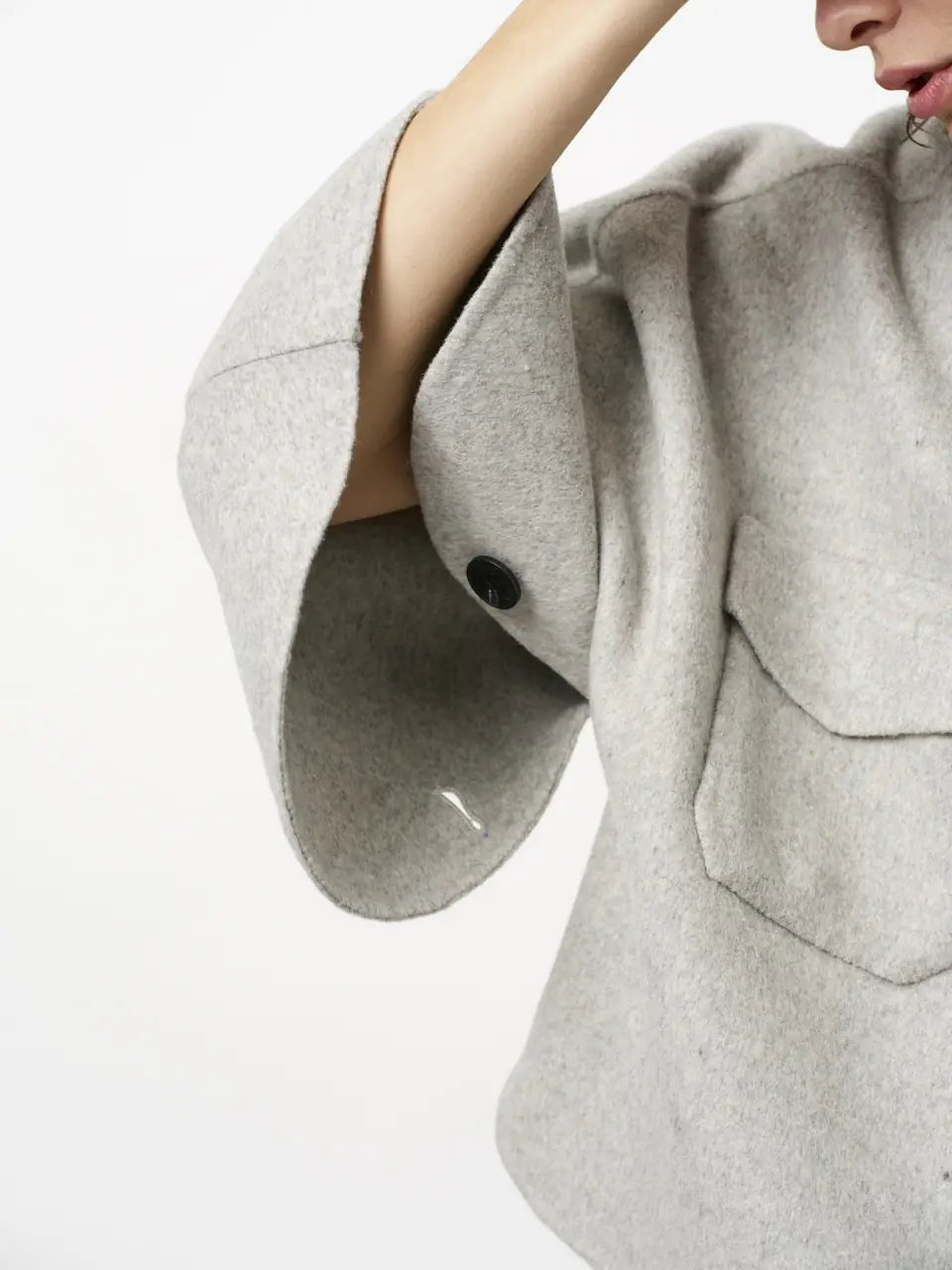 Dante6 - Blinx double face wool cape jacket - HEY LOU STUDIO