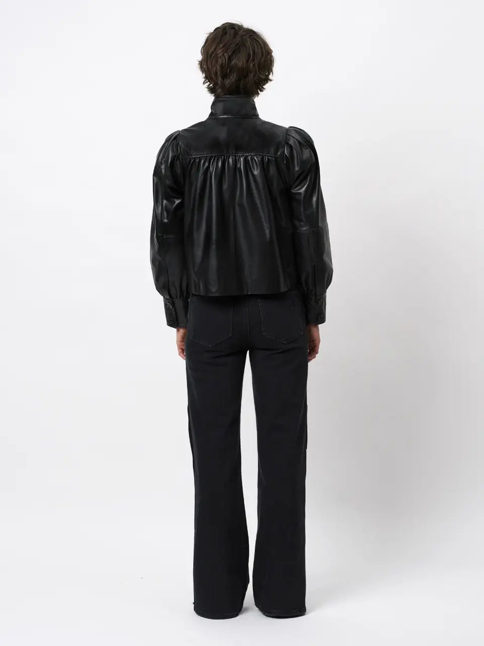 Dante6 - Kyrilo cropped leather jacket - HEY LOU STUDIO