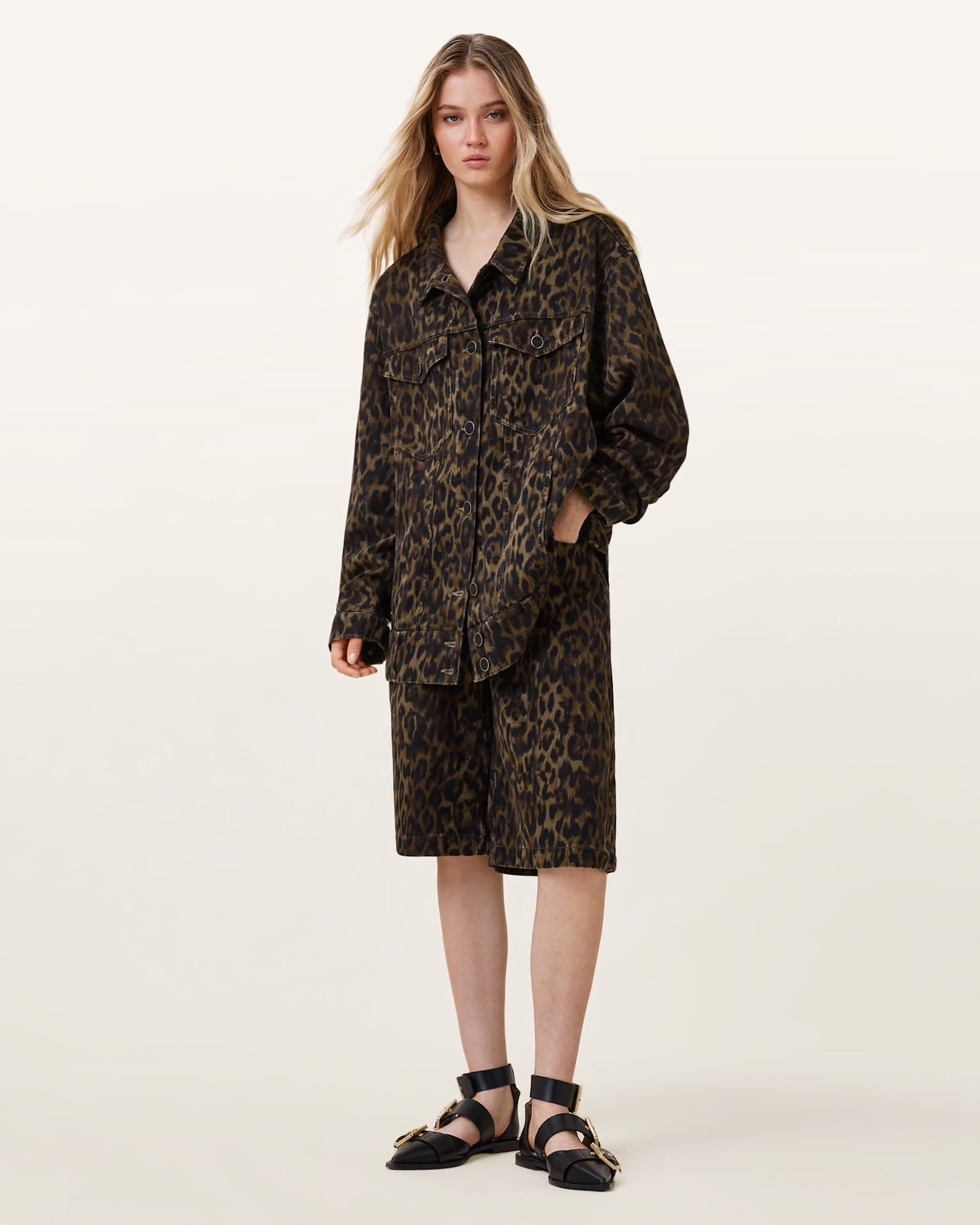 Willow Leopard Denim Jacket - HEY LOU STUDIO