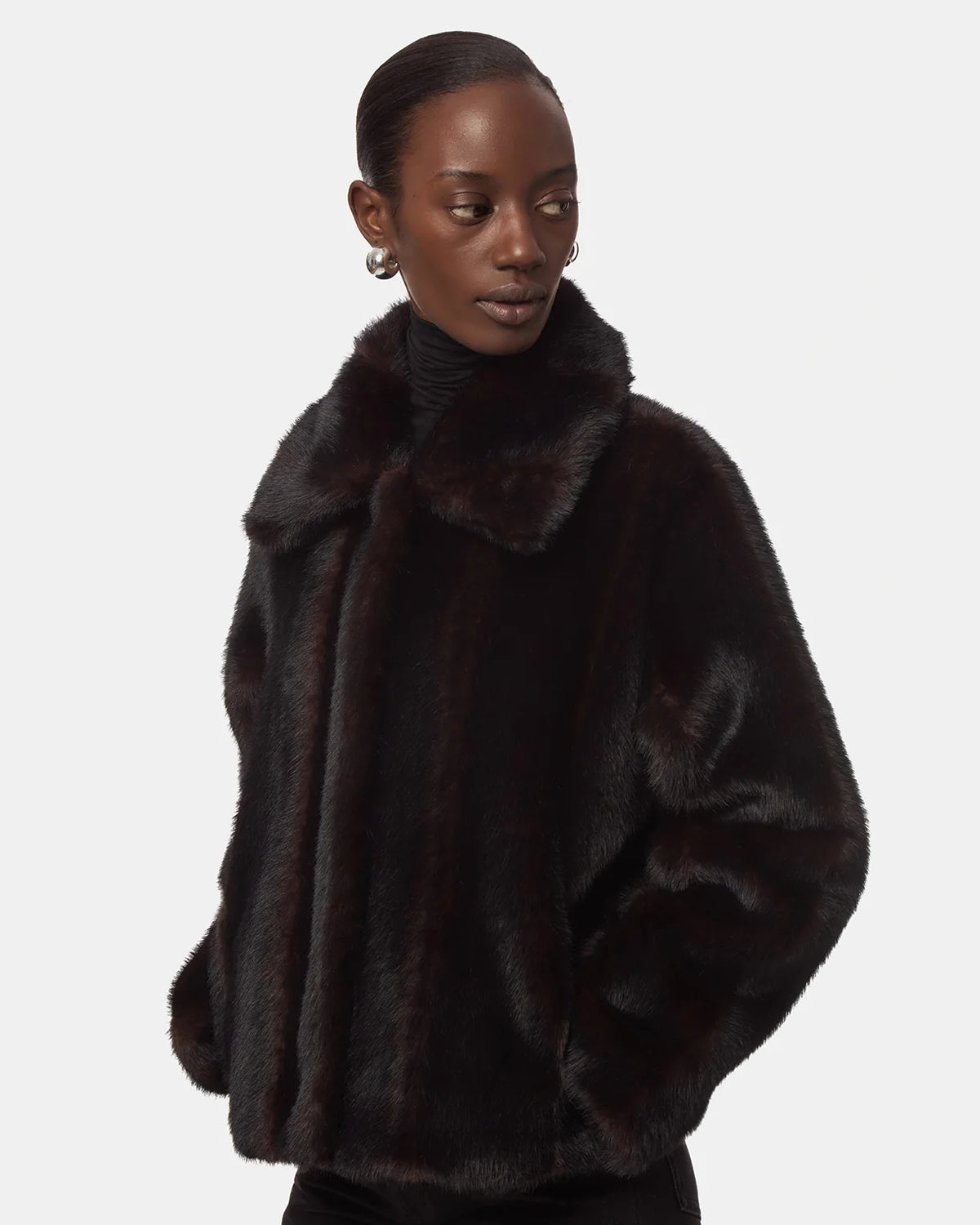 Elis shaved Mink Coat noir multi