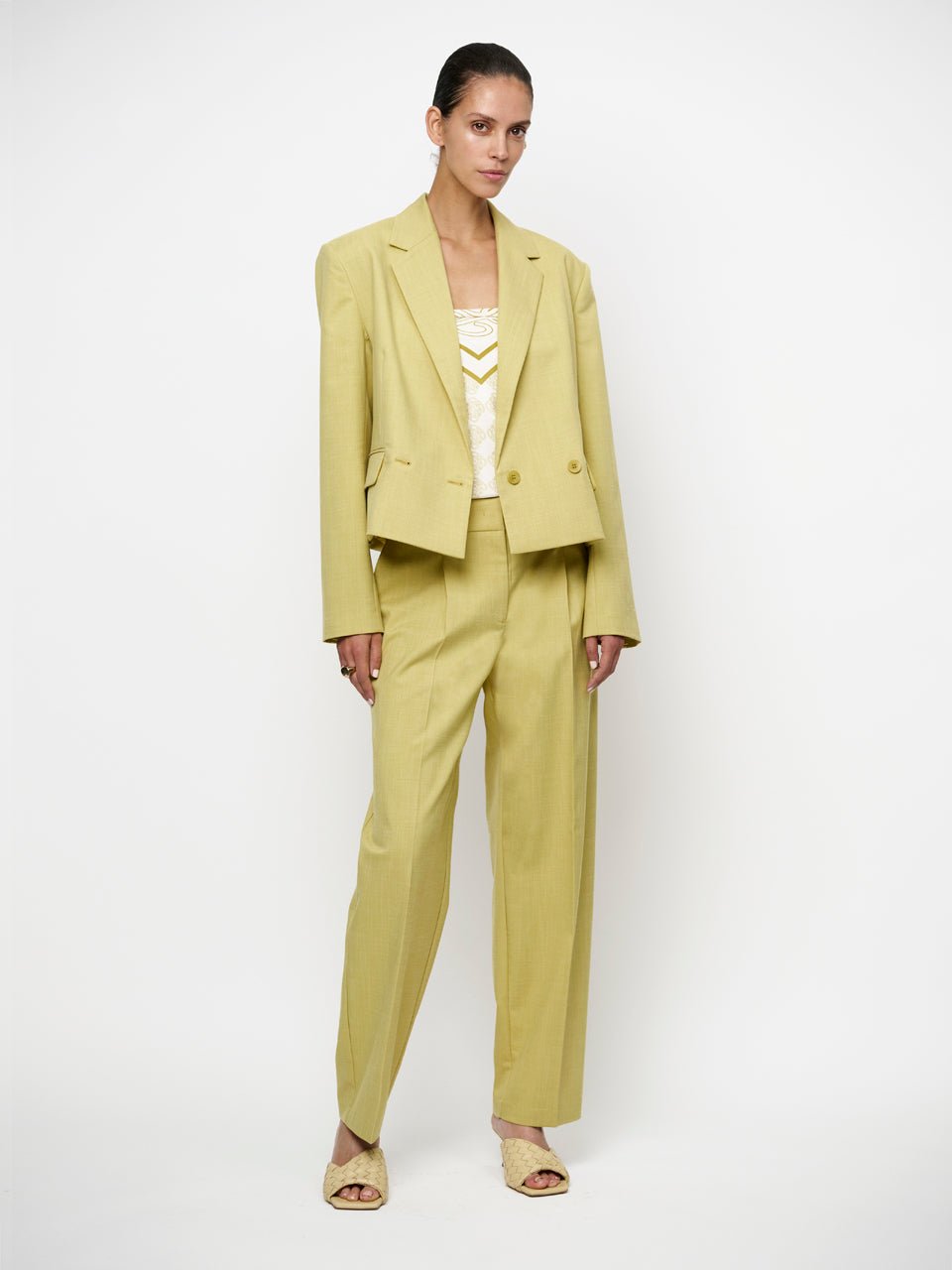 Reyes cropped Blazer - HEY LOU STUDIO