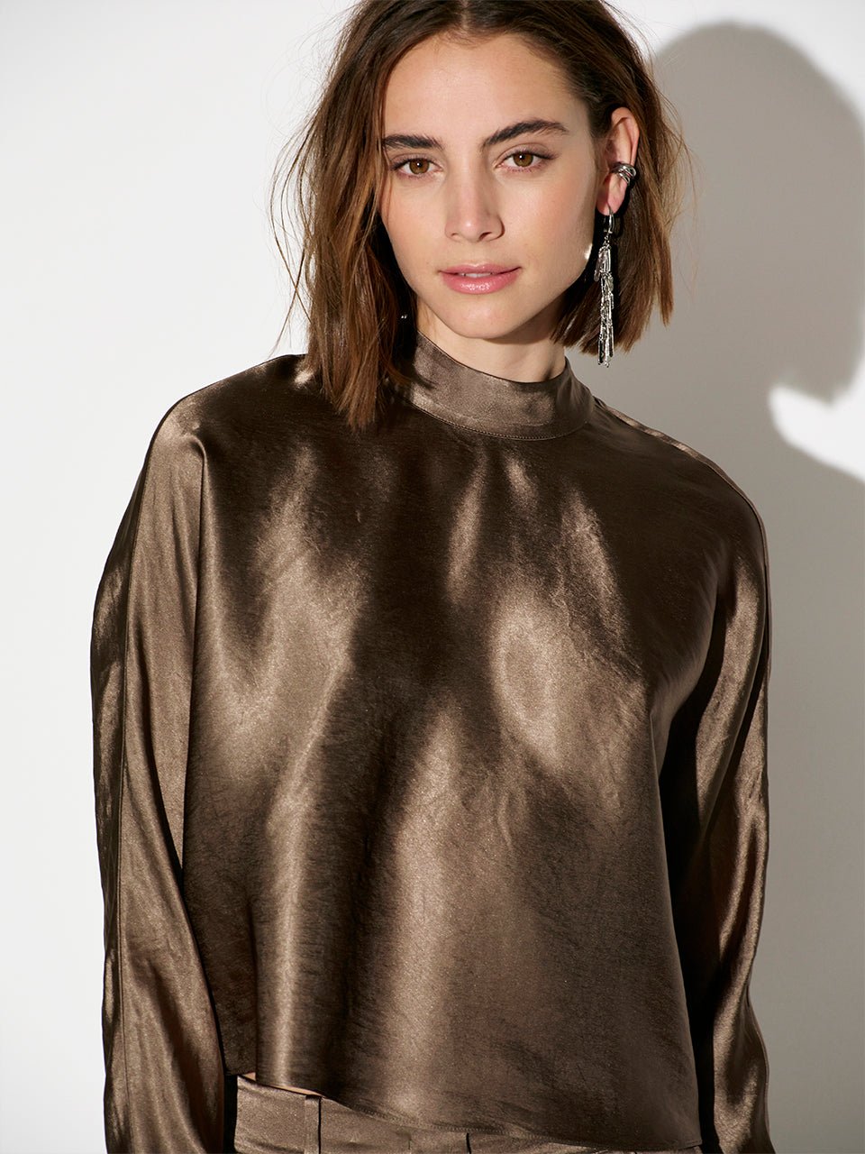 Lorelle Satin Bow Top - HEY LOU STUDIO