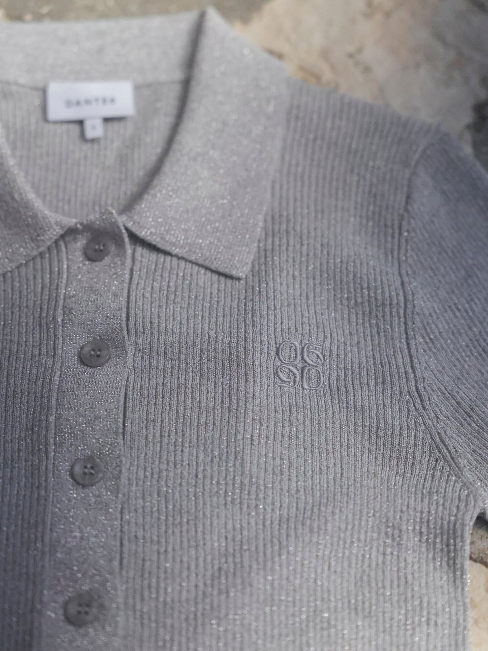 Dante6 Fayza metallic knitted Polo - HEY LOU STUDIO