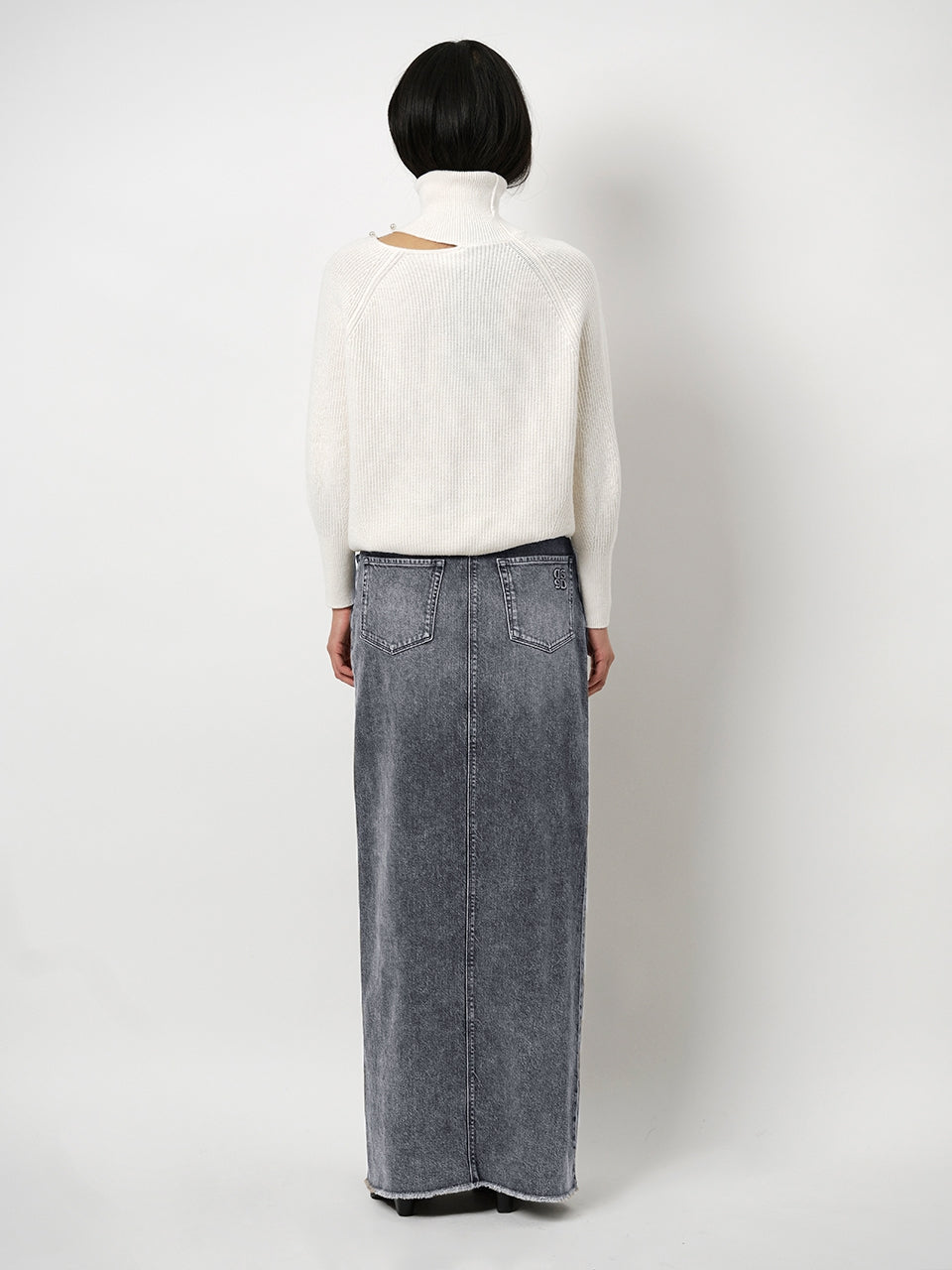 Feral denim maxi skirt