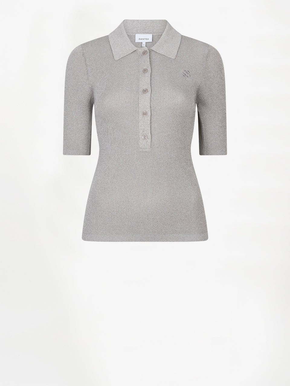Dante6 Fayza metallic knitted Polo - HEY LOU STUDIO