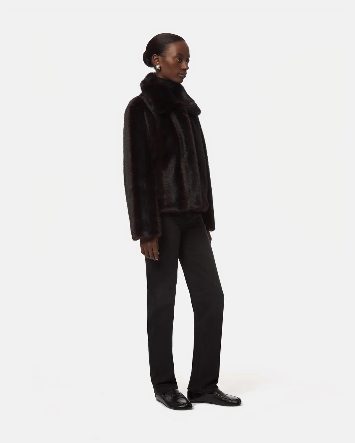 Elis shaved Mink Coat noir multi