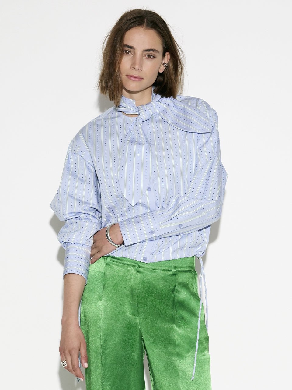 Anubi Stripe Bluse - HEY LOU STUDIO