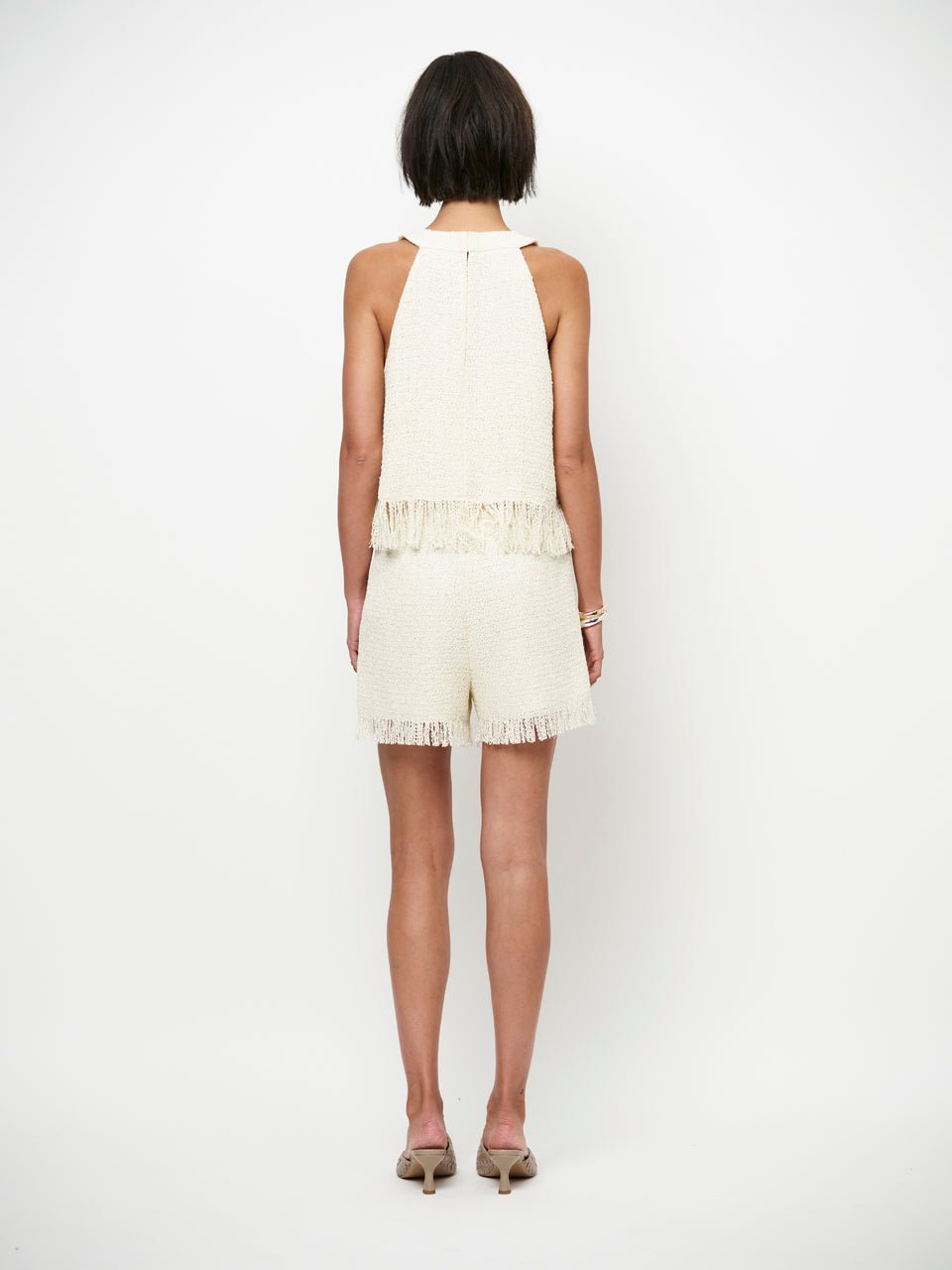 Yubi fringe boucle shorts - HEY LOU STUDIO