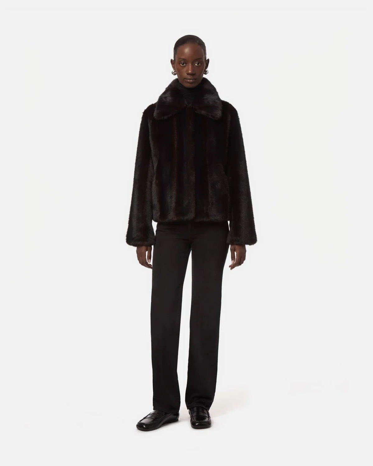 Elis shaved Mink Coat noir multi