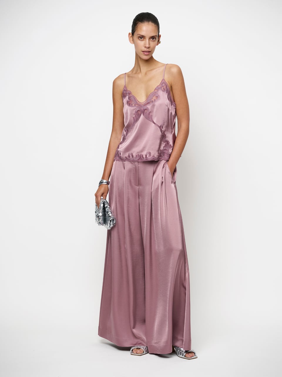 Dante6 Onique wide leg Satin Hose