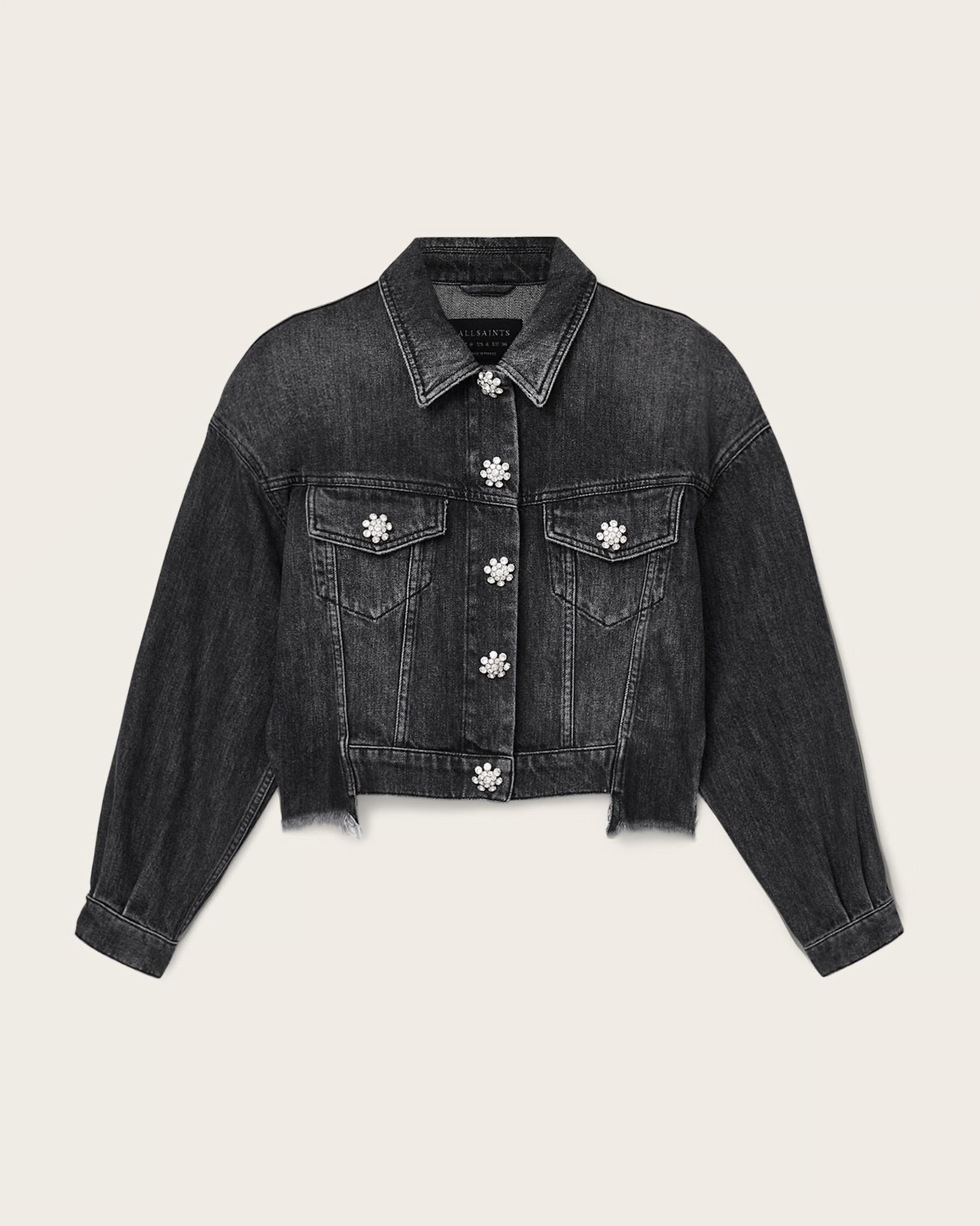 ALLSAINTS Beth Denim Jacket washed black - HEY LOU STUDIO