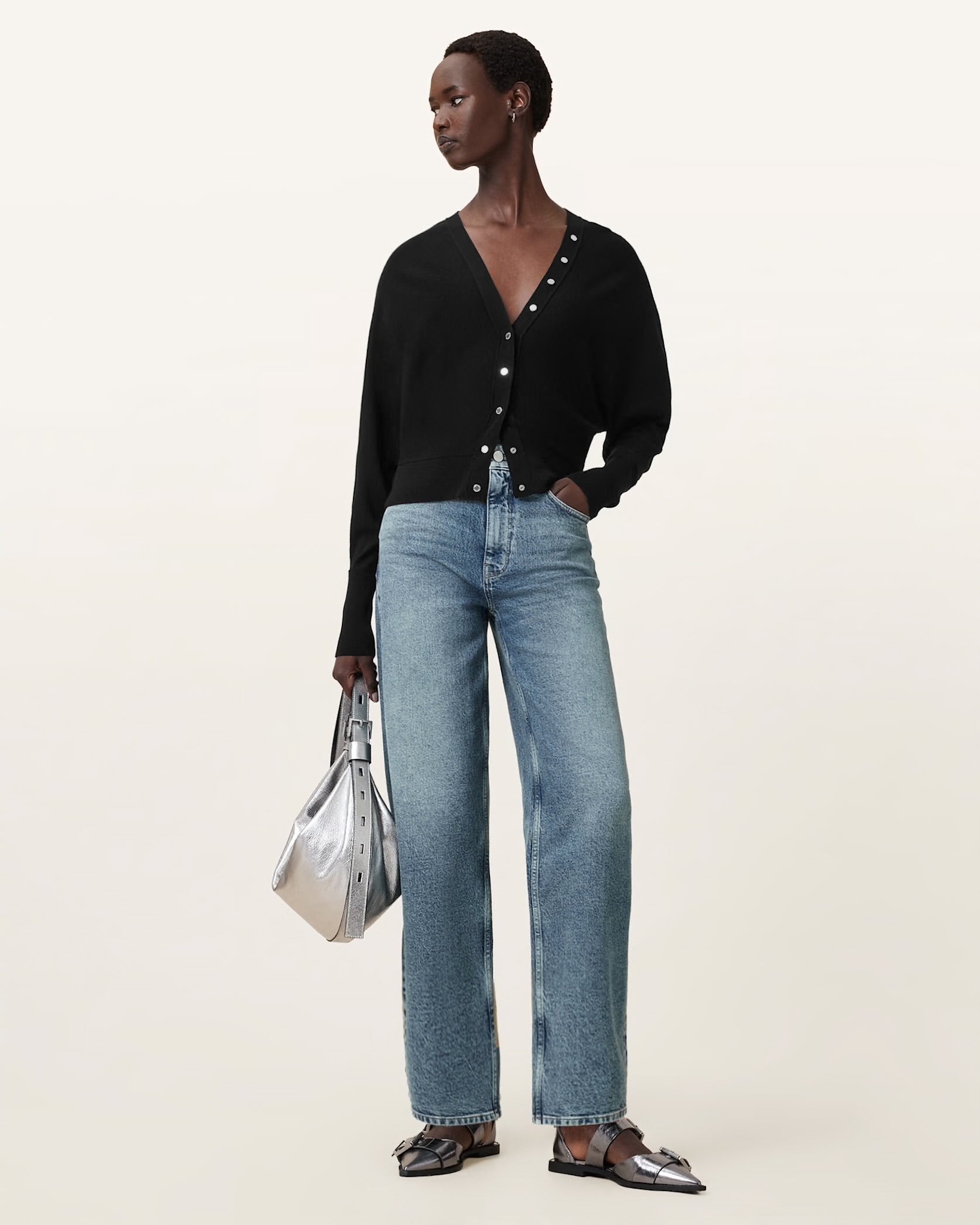 Honor V Cardigan black - HEY LOU STUDIO