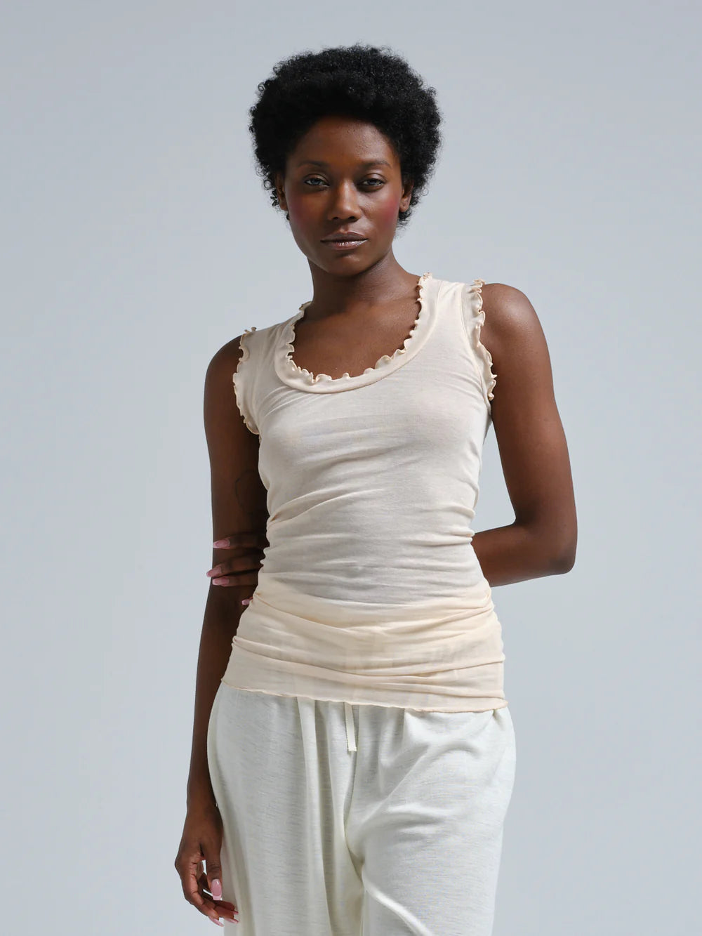 Flounce Top Rosie Beige