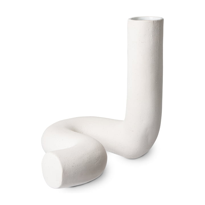 HK objects: ceramic twisted vase matt white
