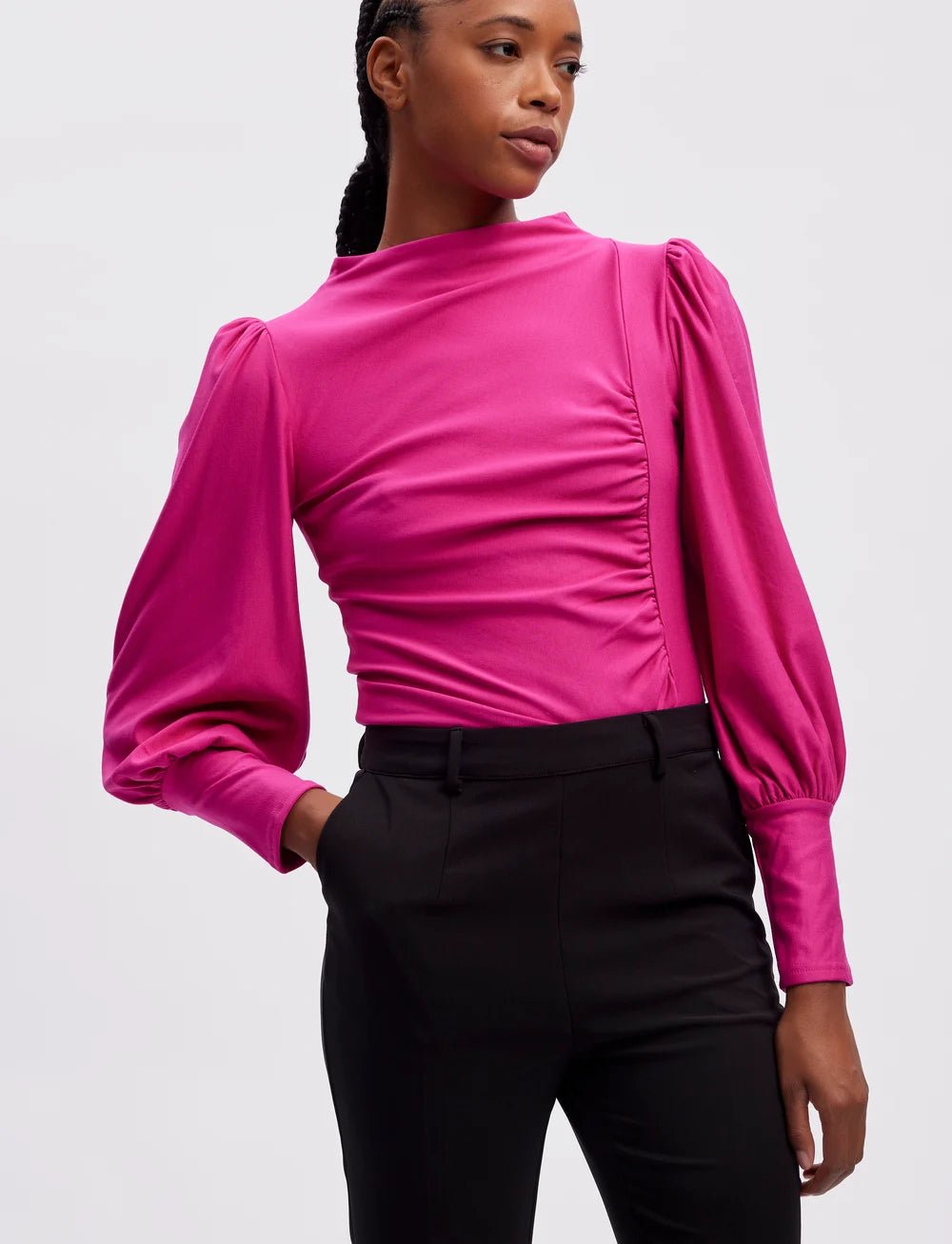 RifaGZ Is blouse, pink peacock - HEY LOU STUDIO