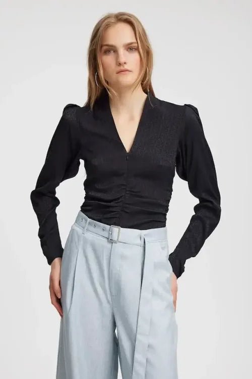 BrinaGZ blouse Black - HEY LOU STUDIO