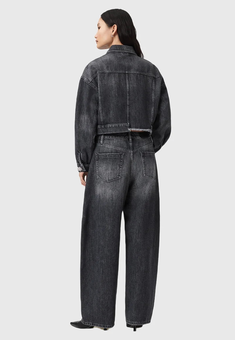 Carter Barrel Jeans washed black - HEY LOU STUDIO