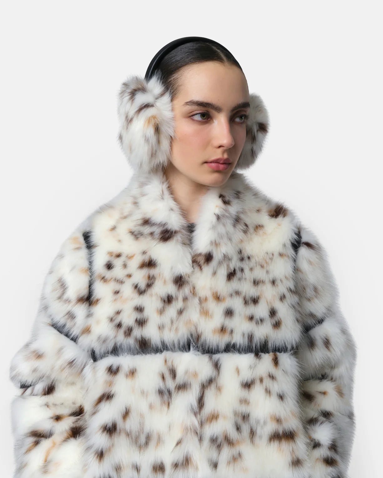 Esme Snow Leopard Earmuffs - HEY LOU STUDIO