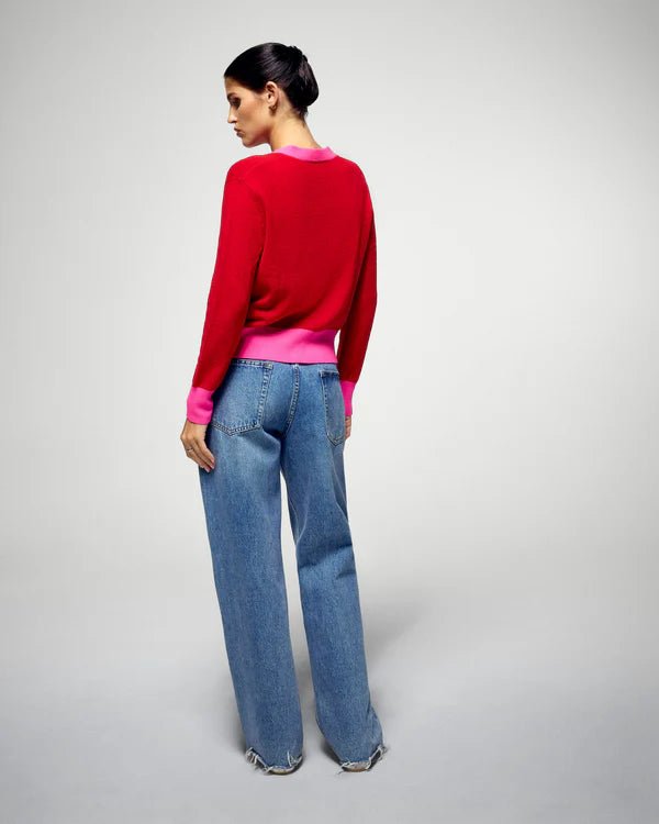 Pull Cardigan Pink - HEY LOU STUDIO