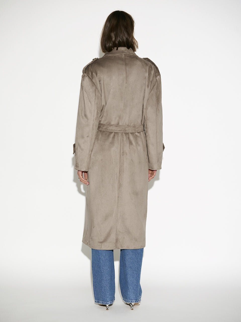 Solen Faux suede Trenchcoat - HEY LOU STUDIO
