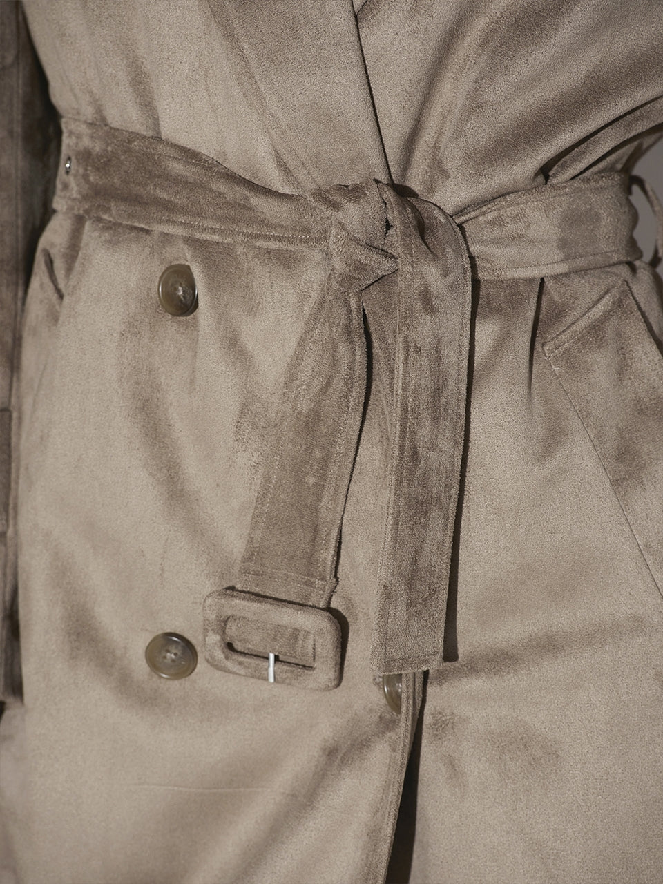 Solen Faux suede Trenchcoat - HEY LOU STUDIO