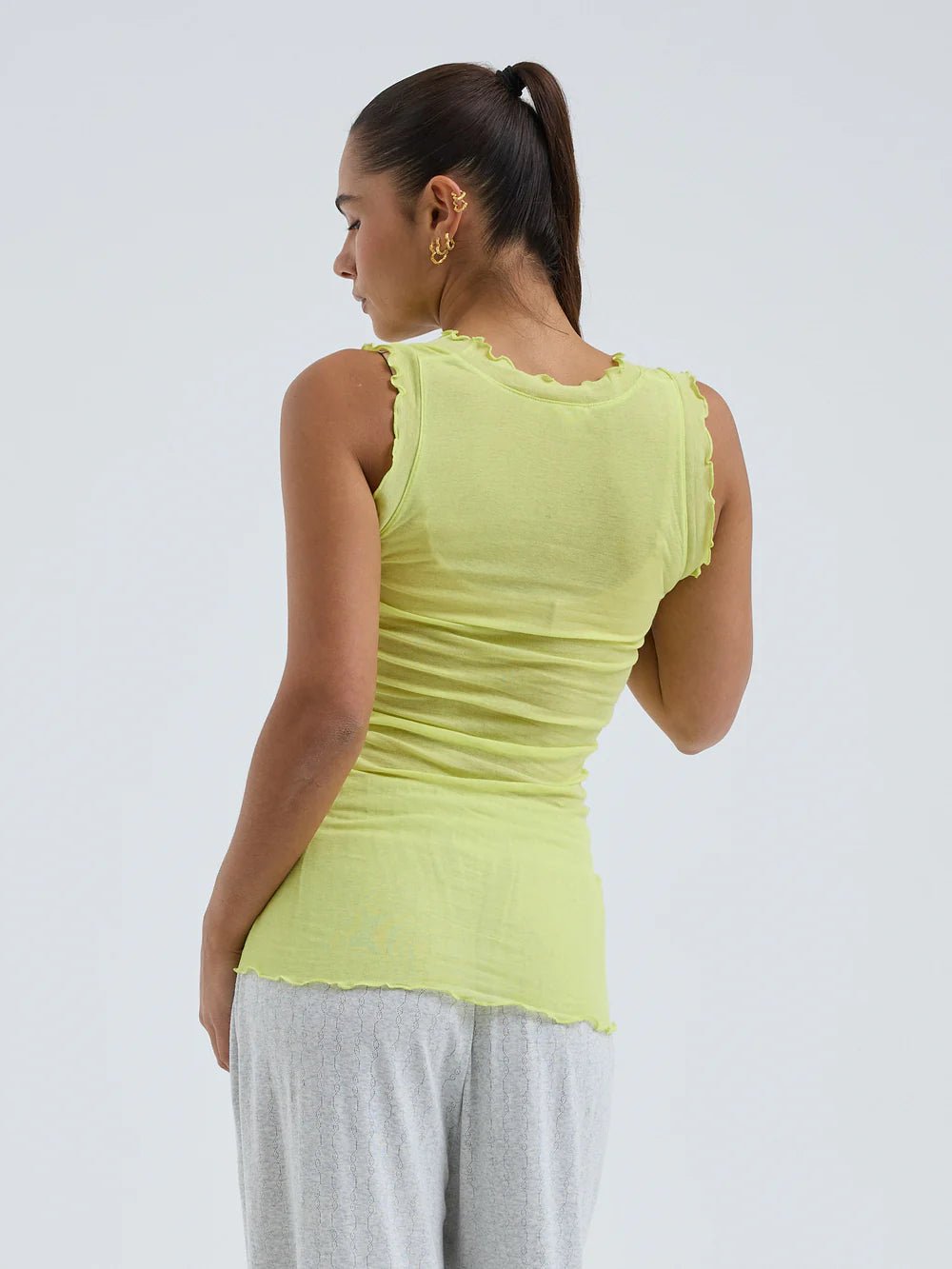 Flounce Top Neon Yellow - HEY LOU STUDIO