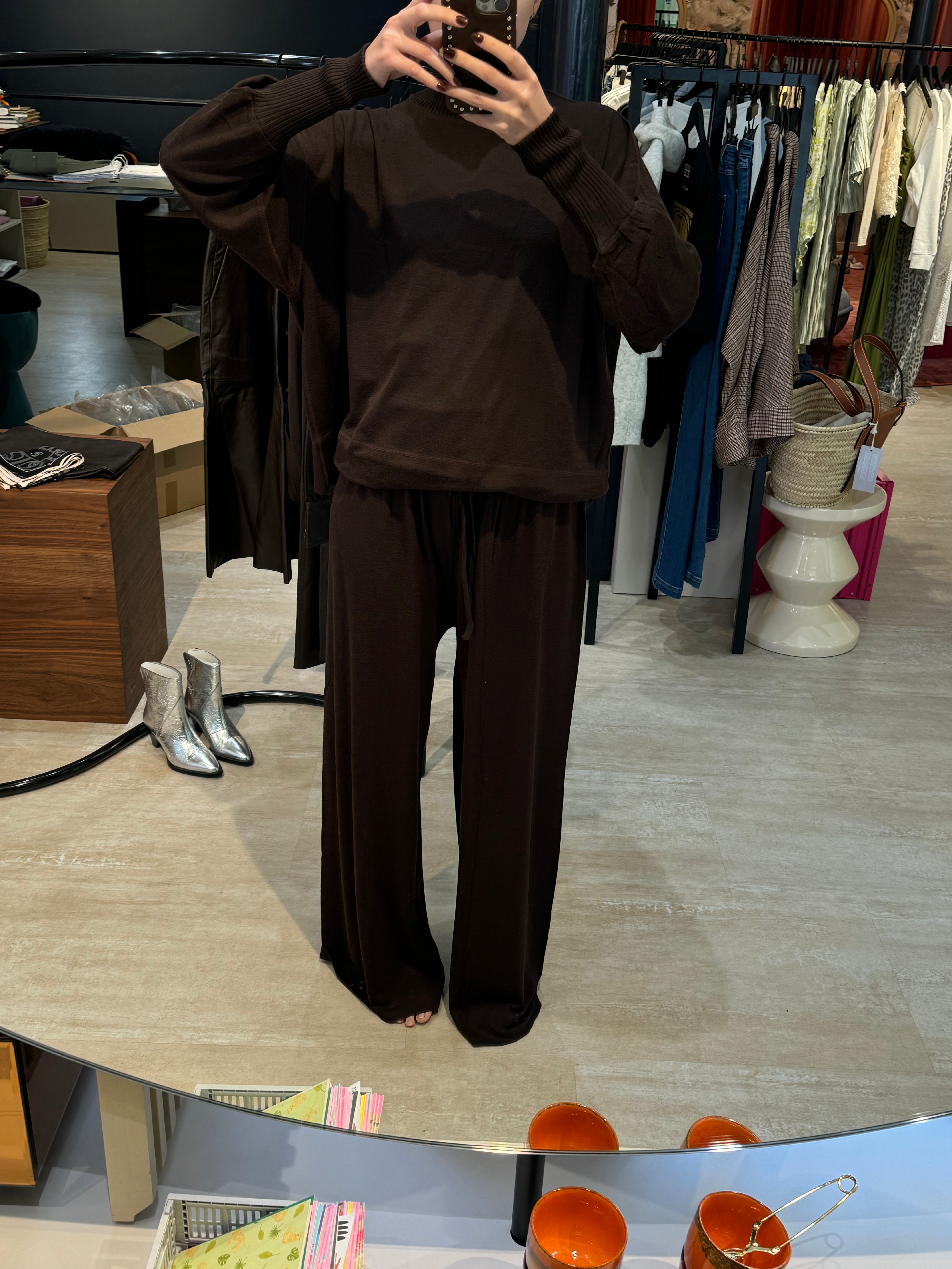 Woolen Barbera Hose dark brown