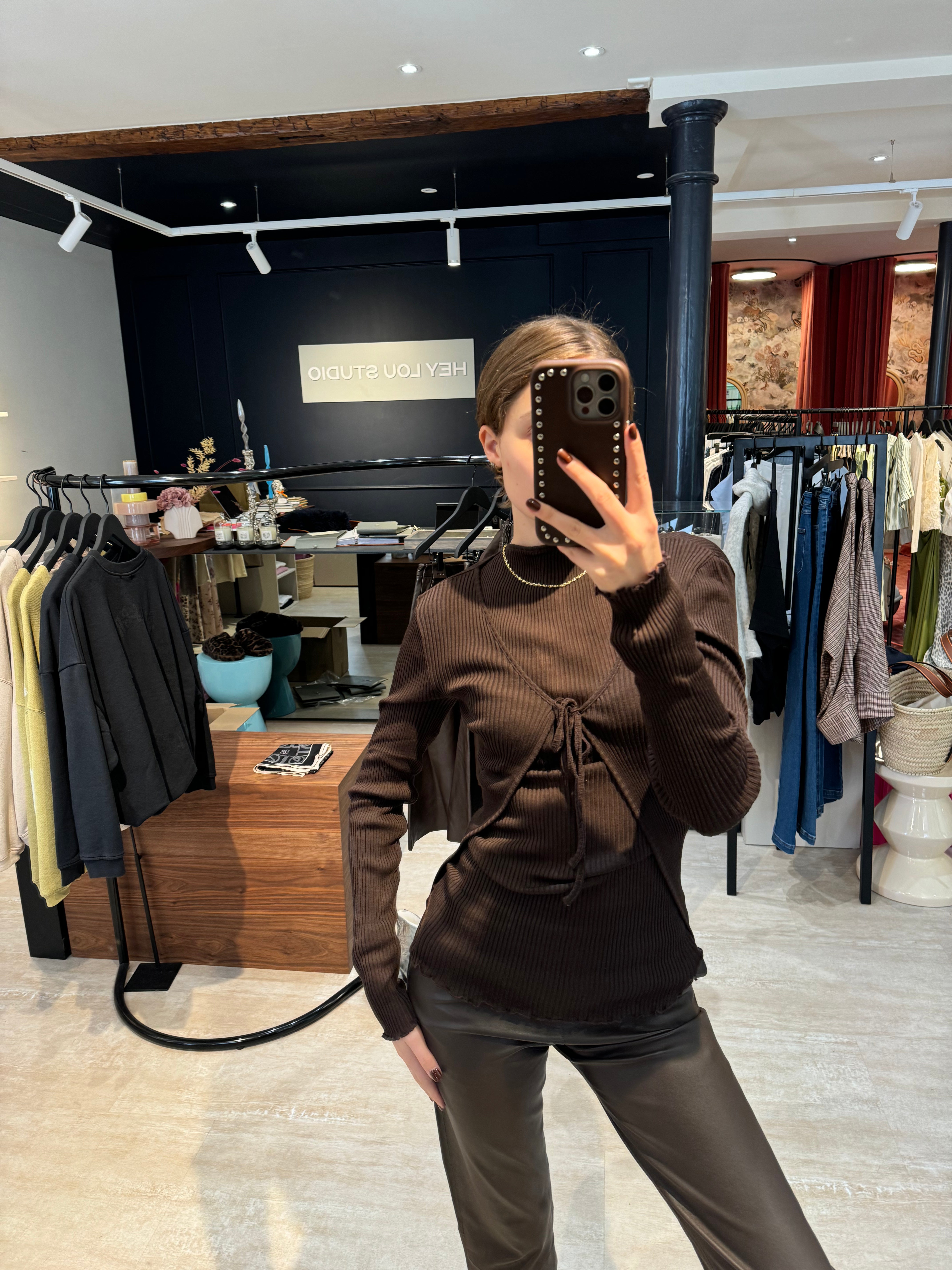 Woolen Cardigan dark brown