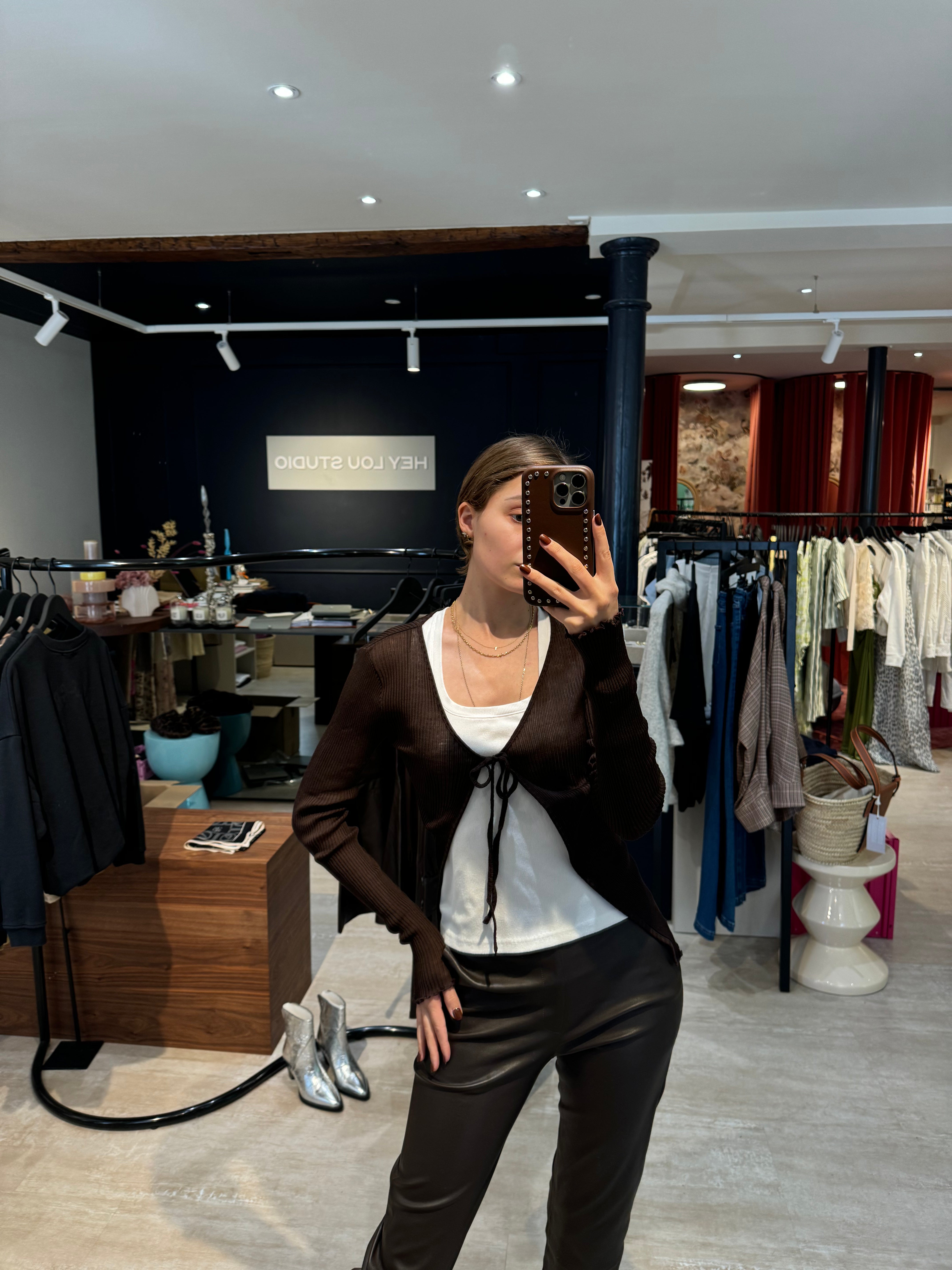 Woolen Cardigan dark brown