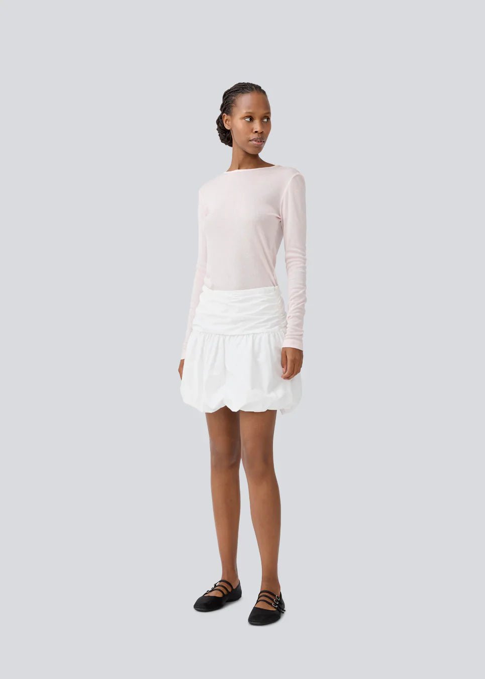 Margotmd poplin Skirt soft white - HEY LOU STUDIO