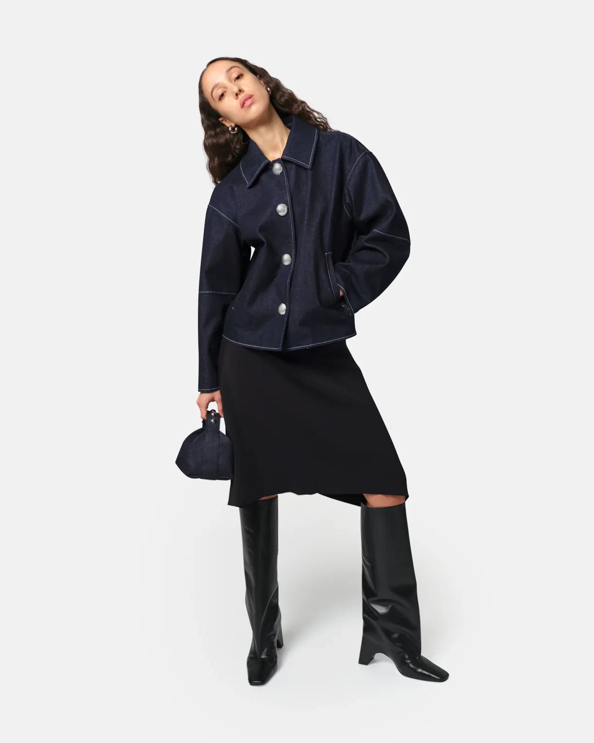 Indio Jacket Indigo - HEY LOU STUDIO