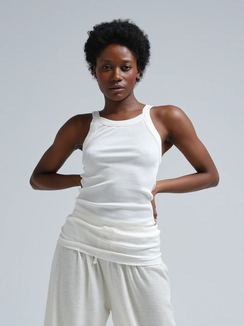 Silky Daze Top off white - HEY LOU STUDIO