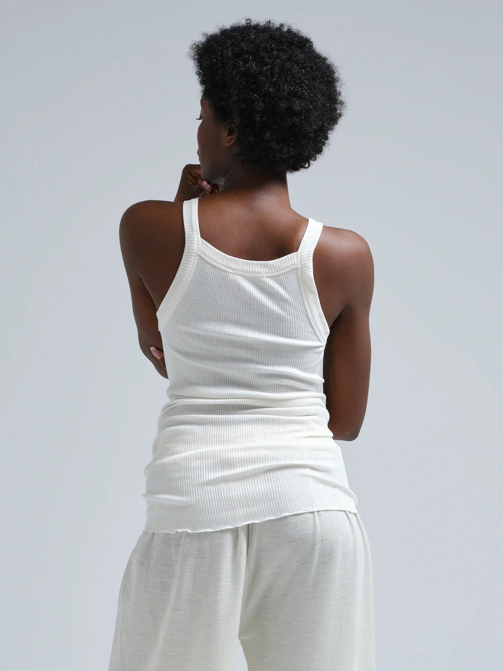 Silky Daze Top off white - HEY LOU STUDIO