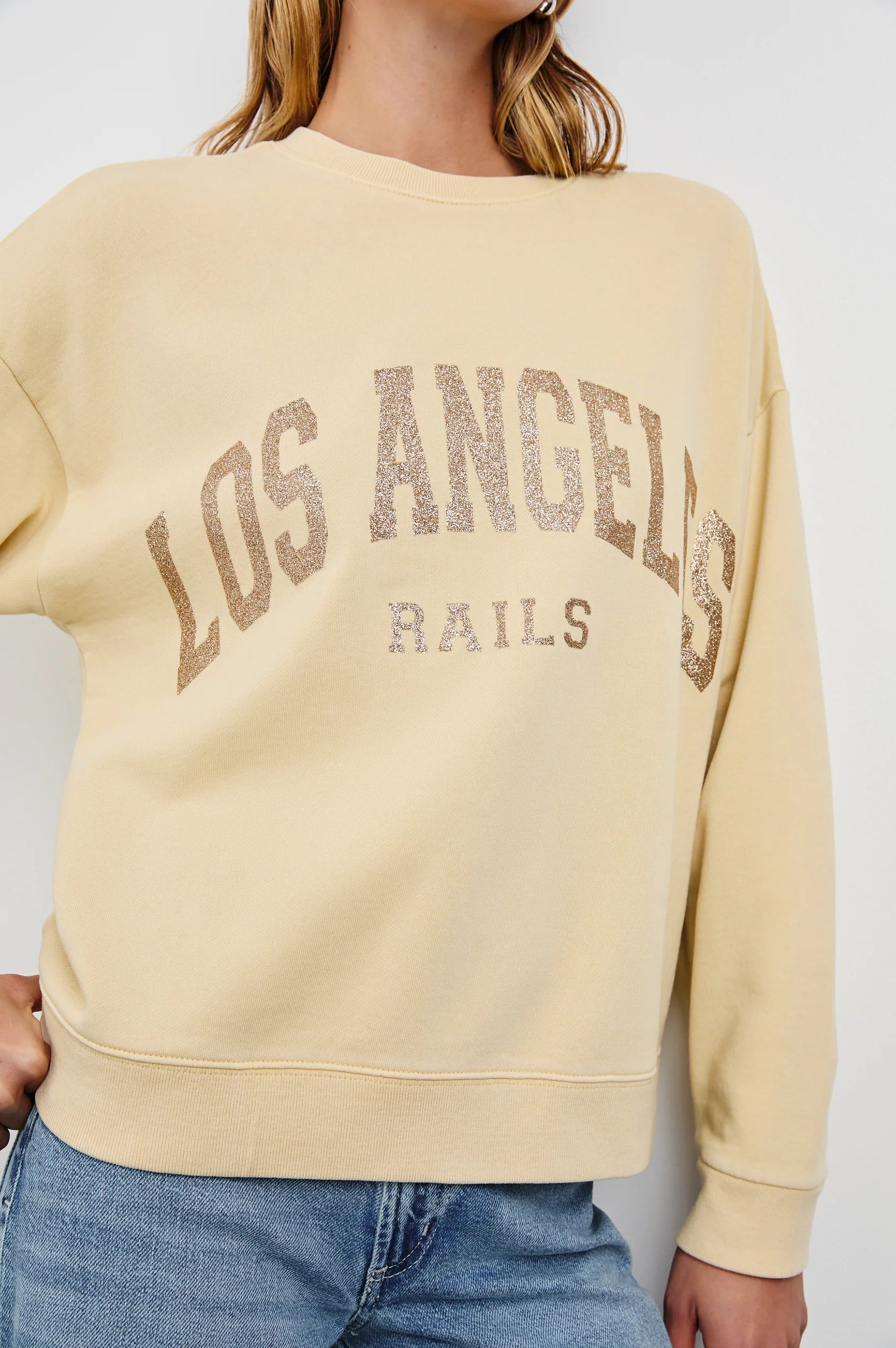 Varsity Sweatshirt gold glitter