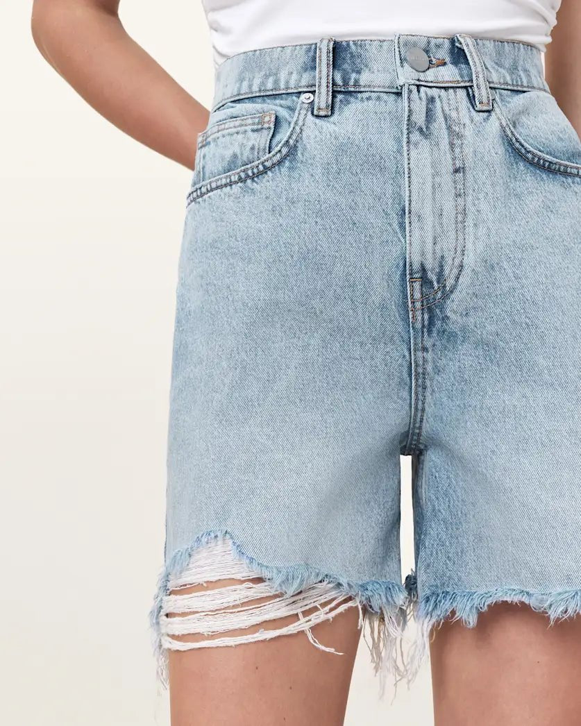 DORIS DENIM SHORTS - HEY LOU STUDIO