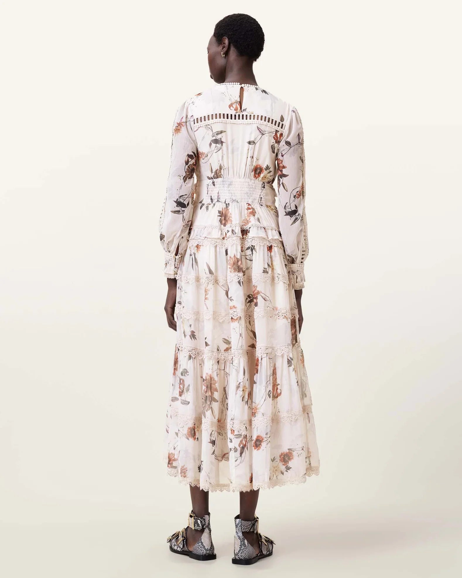 ZORA midi dress unity ecru white UK