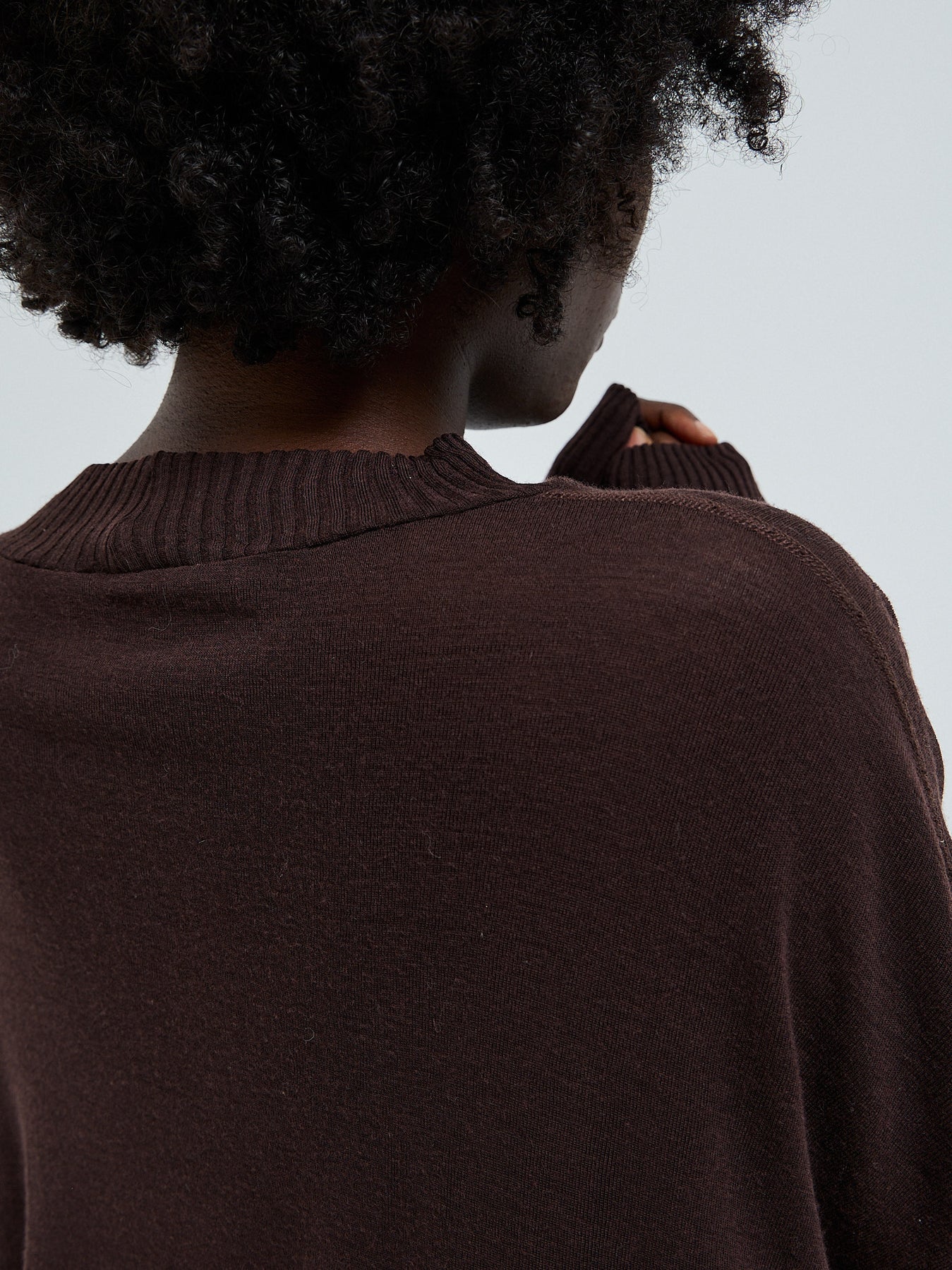 Woolen Sporty Sweat dark brown