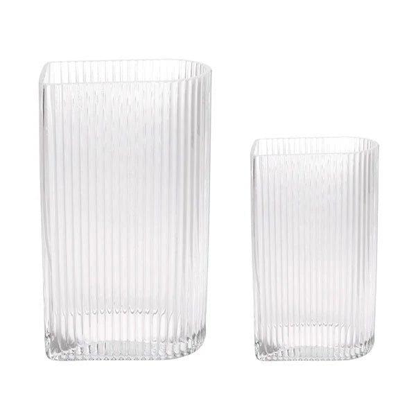 clear ribbed vases set of - HEY LOU STUDIO