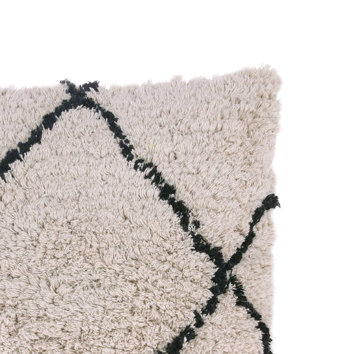 cotton diamond cushion cream/black (50x50) - HEY LOU STUDIO