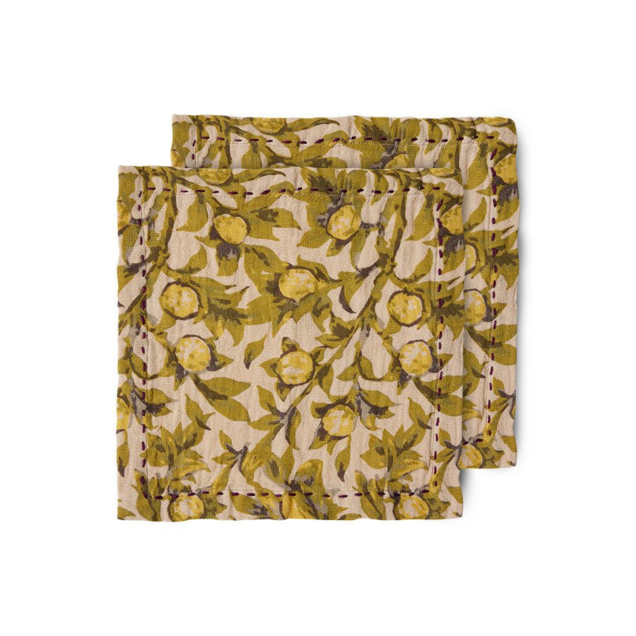Cotton napkins mediterranean olive - HEY LOU STUDIO