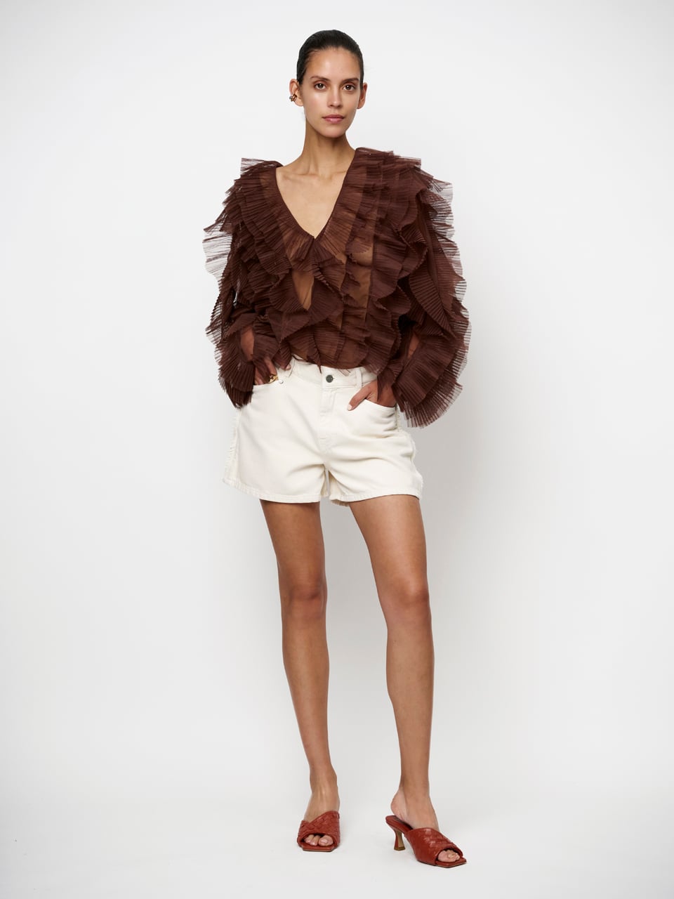 Dante6 Phora tulle ruffled Top