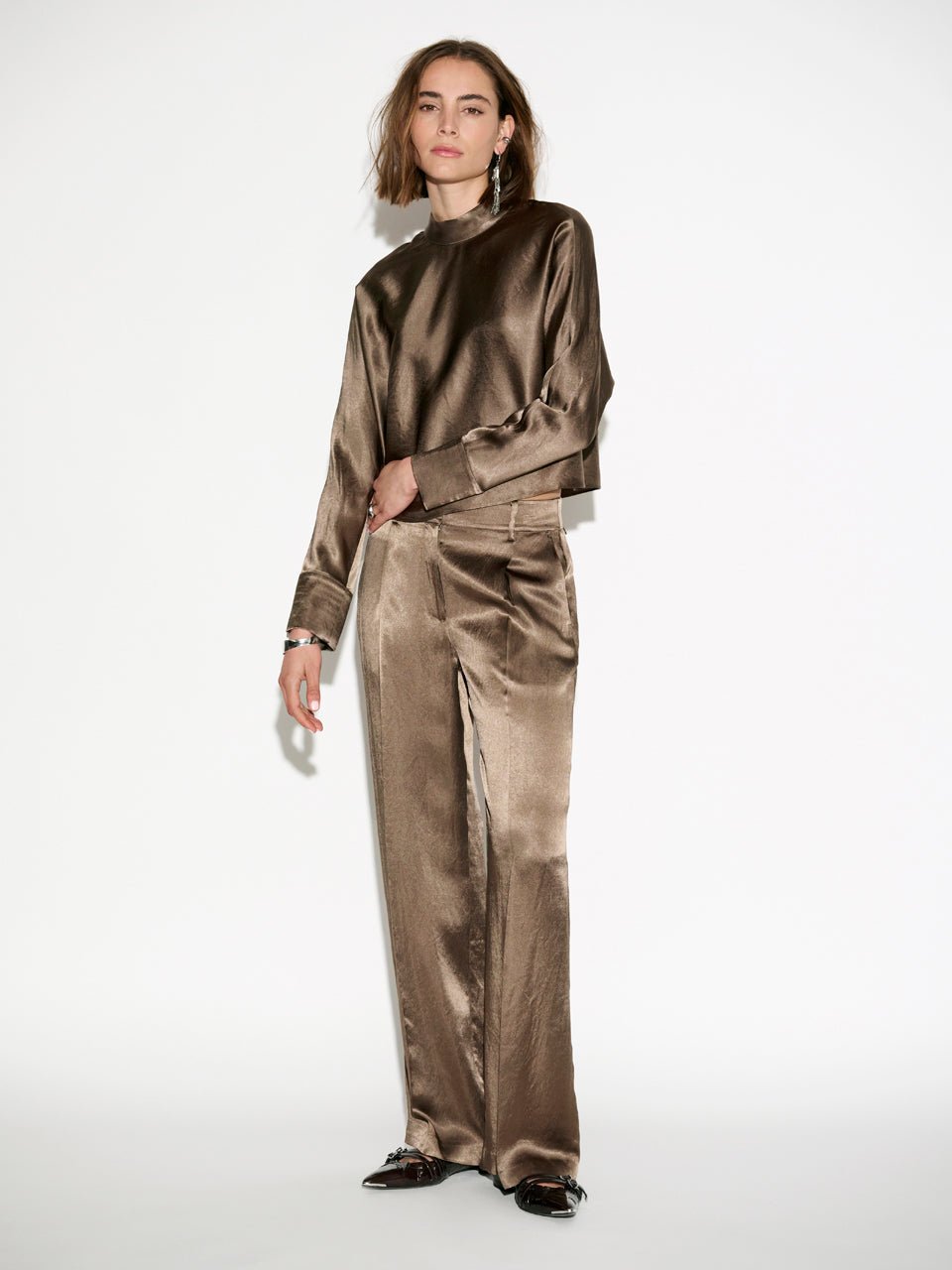 Lorelle Satin Bow Top - HEY LOU STUDIO